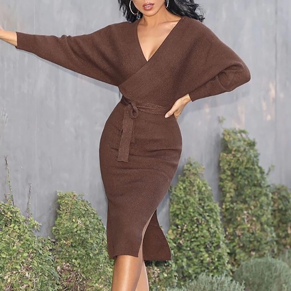 Fashion Nova Dresses & Skirts - Chocolate brown sweater dress